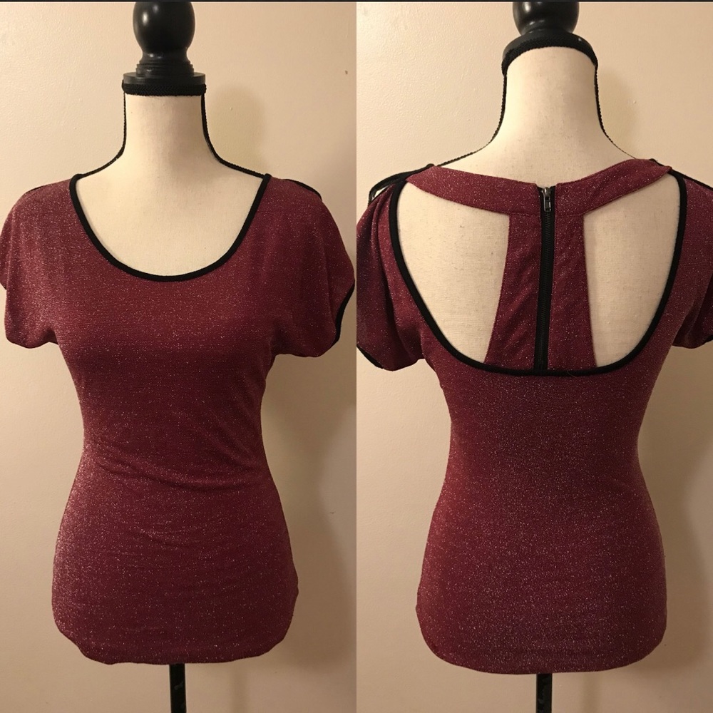 2B BEBE Women Top Shirt Short Sleeve Sz S Pink